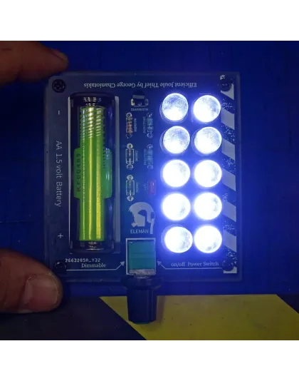 High Efficiency Joule Thief AA 1.5volt Battery to 10 Leds 10mm, startup 0.6V