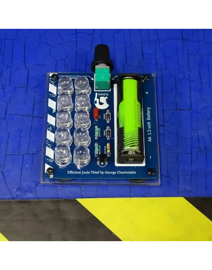 High Efficiency Joule Thief AA 1.5volt Battery to 10 Leds 10mm, startup 0.6V