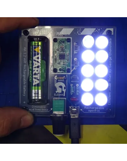 High Efficiency Joule Thief AA 1,2 volt Dimmable &amp; Rechargeable, startup 0.6V